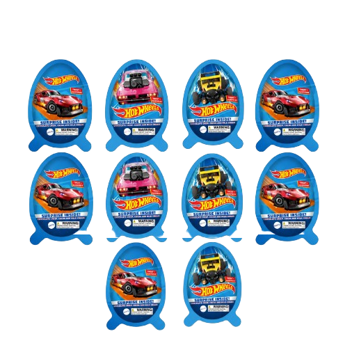 10-Pack Chocolate Candy Hot Wheels Fun Surprise Egg