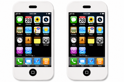 Smartphone Design Novelty Cell Phone Shaped Erasers - 2 Pack