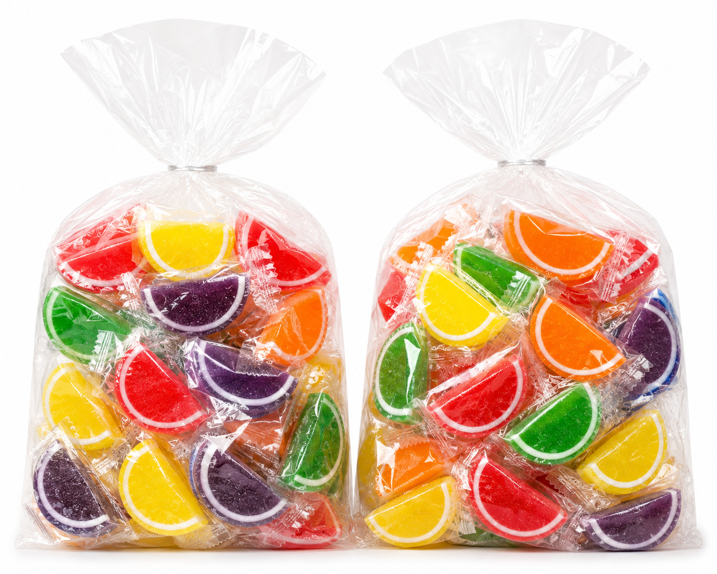 Assorted Fruit Slices Wrapped Candy – 2 Bags (30 Individually Wrapped Fruit Slices, 1 lb Total)