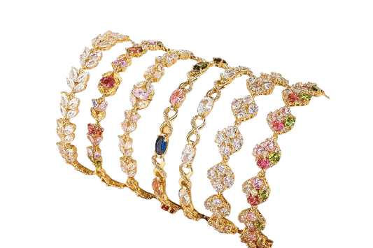 Safe Haven & CO Elegant Gold Plated Crystal Bracelet