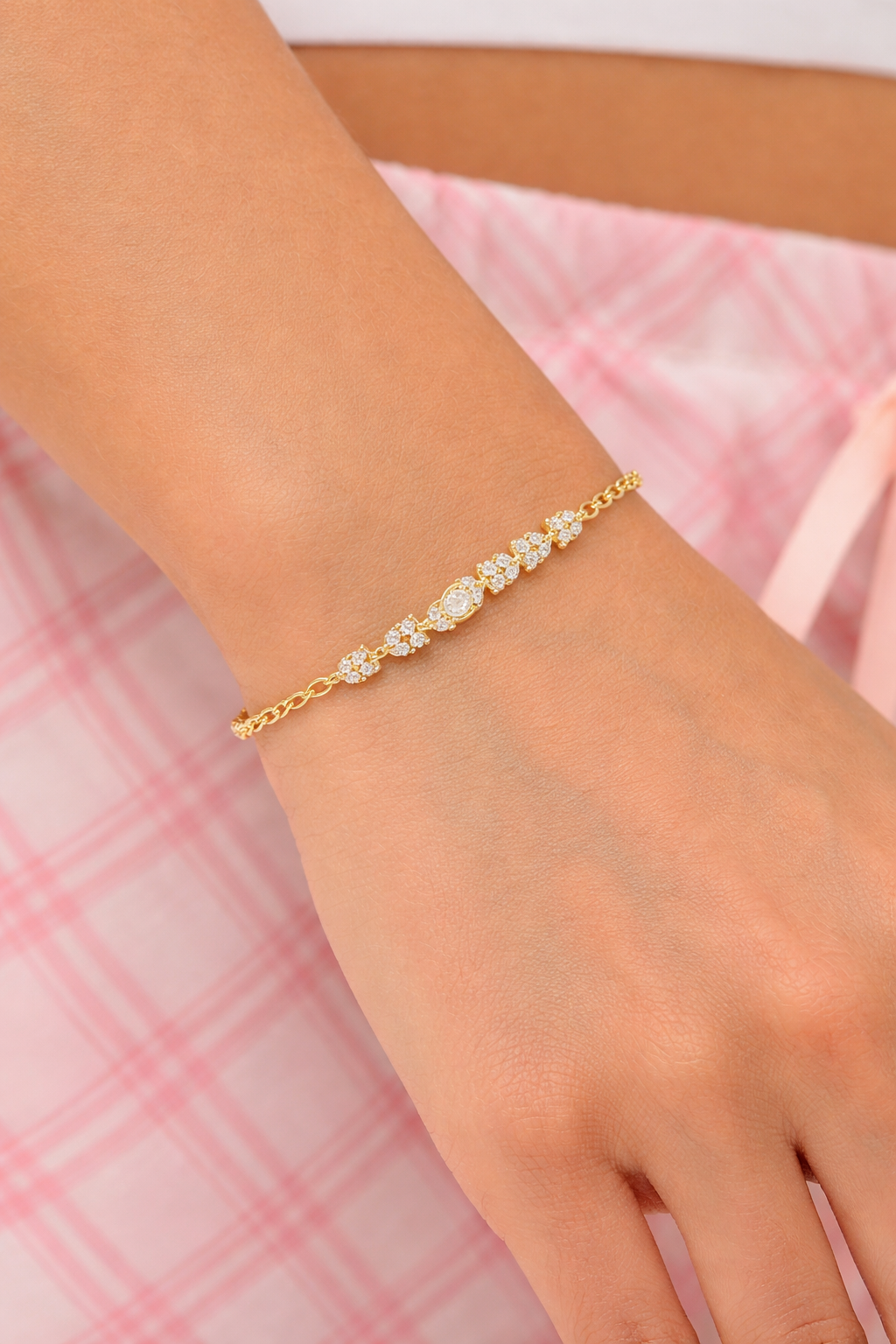 Elegant Gold Plated Crystal Bracelet