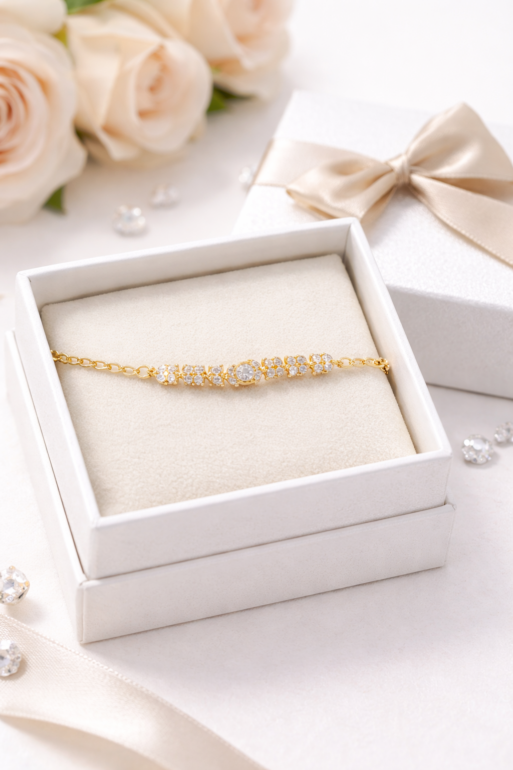 Elegant Gold Plated Crystal Bracelet