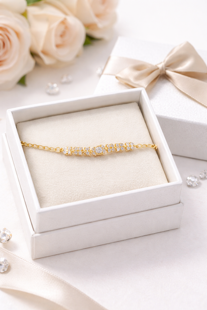 Elegant Gold Plated Crystal Bracelet