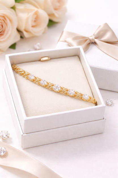 Elegant Gold Plated Crystal Bracelet