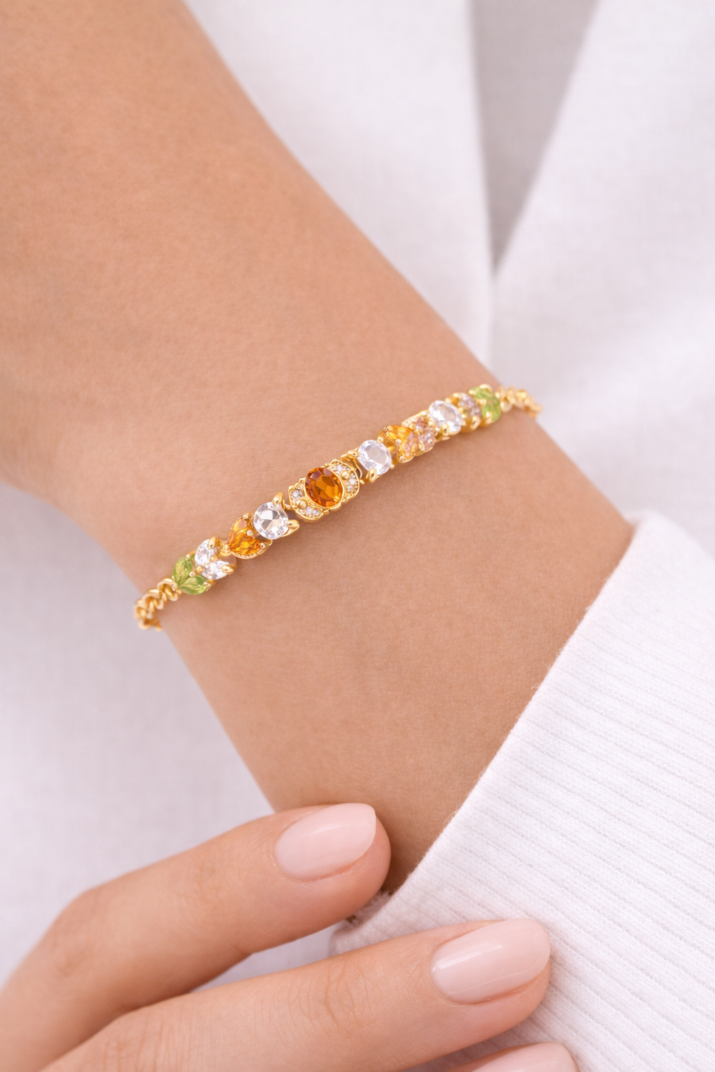 Elegant Gold Plated Crystal Bracelet