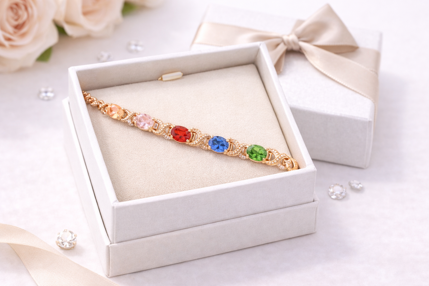 Elegant Gold Plated Crystal Bracelet