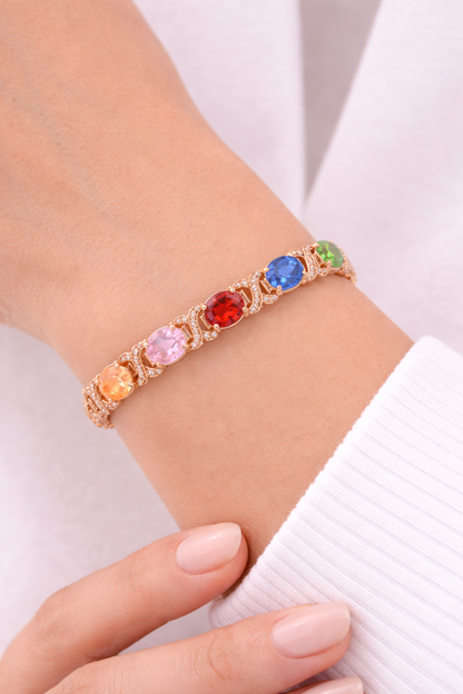 Elegant Gold Plated Crystal Bracelet