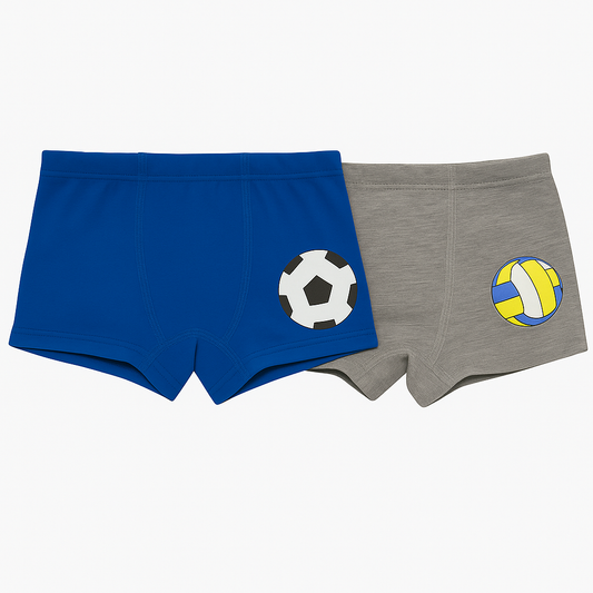 2-Pack Boys' Cotton Boxer Briefs – Sports Ball Print