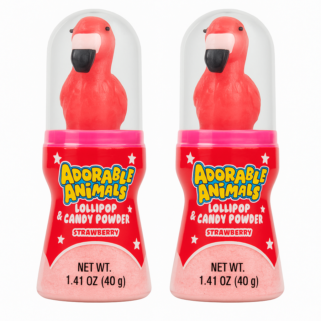 2-Pack Adorable Animal Dip-N-Lik Lollipop & Powder Candy – 1.4 oz