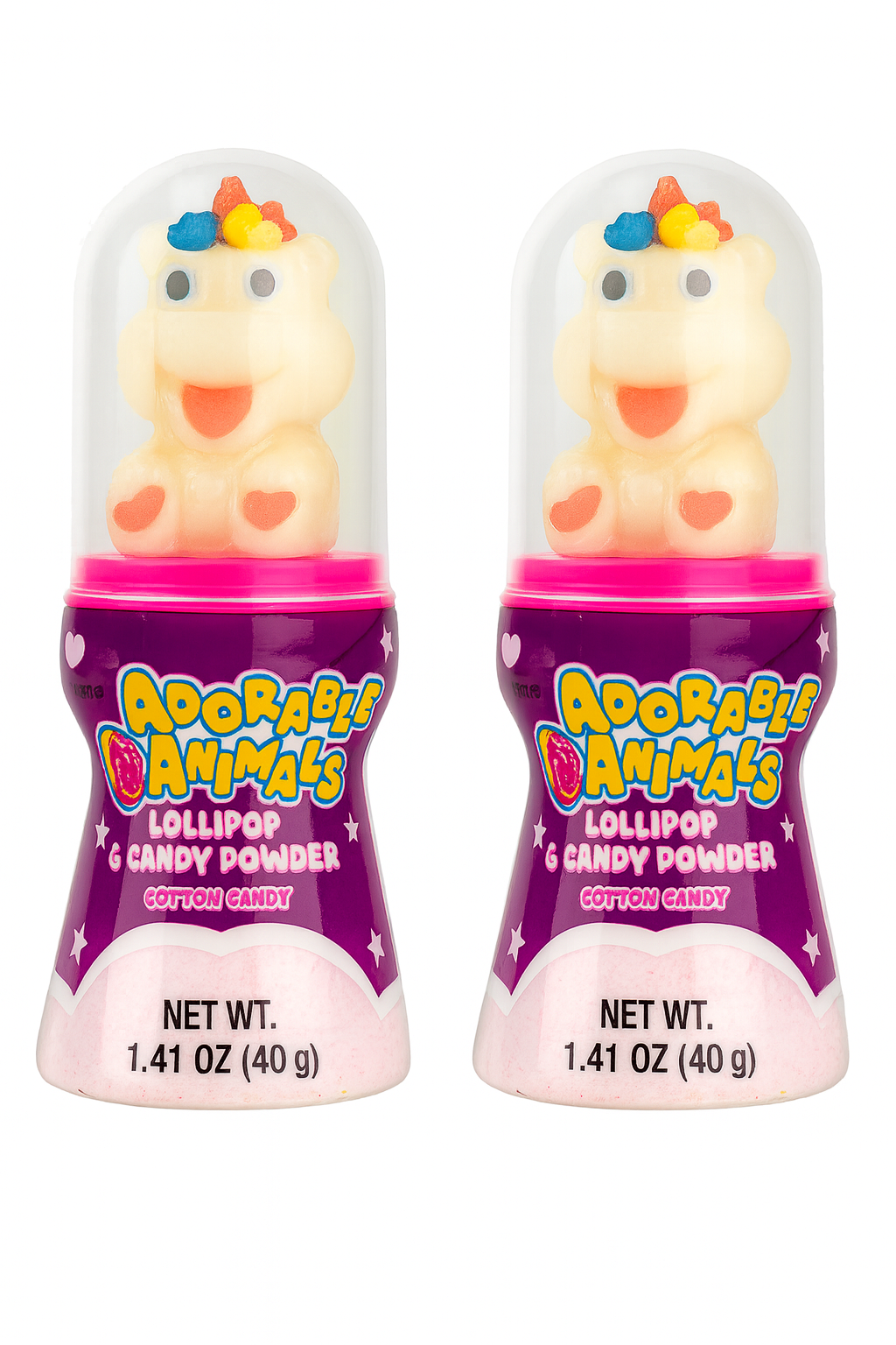 2-Pack Adorable Animal Dip-N-Lik Lollipop & Powder Candy – 1.4 oz