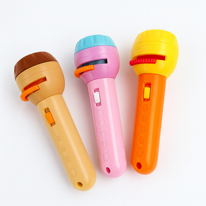 Children’s Cartoon Animal Projector Flashlight – Story Projection Torch with Rotating Discs