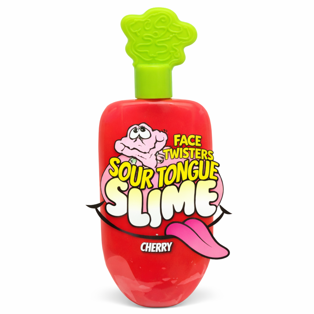 2-Pack Face Twisters Sour Tongue Slime Candy – Blue Raspberry & Cherry