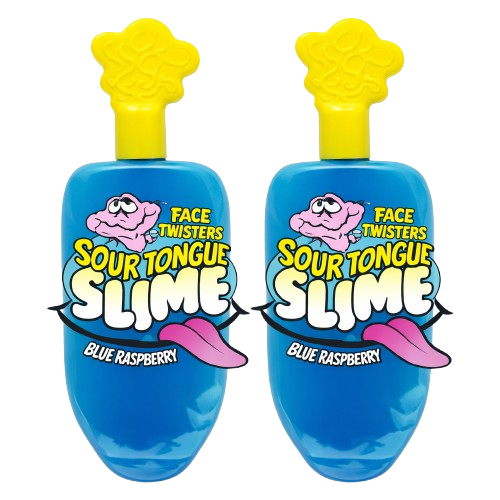 2-Pack Face Twisters Sour Tongue Slime Candy – Blue Raspberry & Cherry