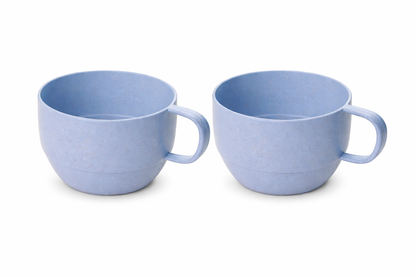 2-Pack Wheat Straw Plastic Cup with Handle