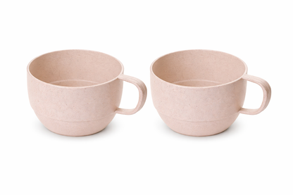 2-Pack Wheat Straw Plastic Cup with Handle