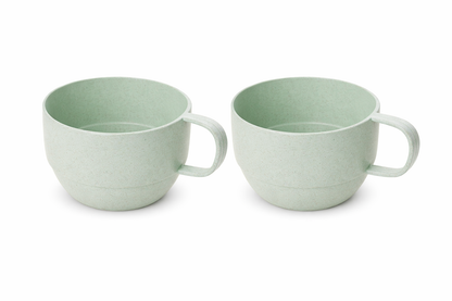 2-Pack Wheat Straw Plastic Cup with Handle