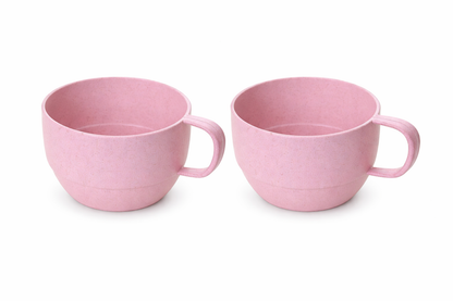 2-Pack Wheat Straw Plastic Cup with Handle