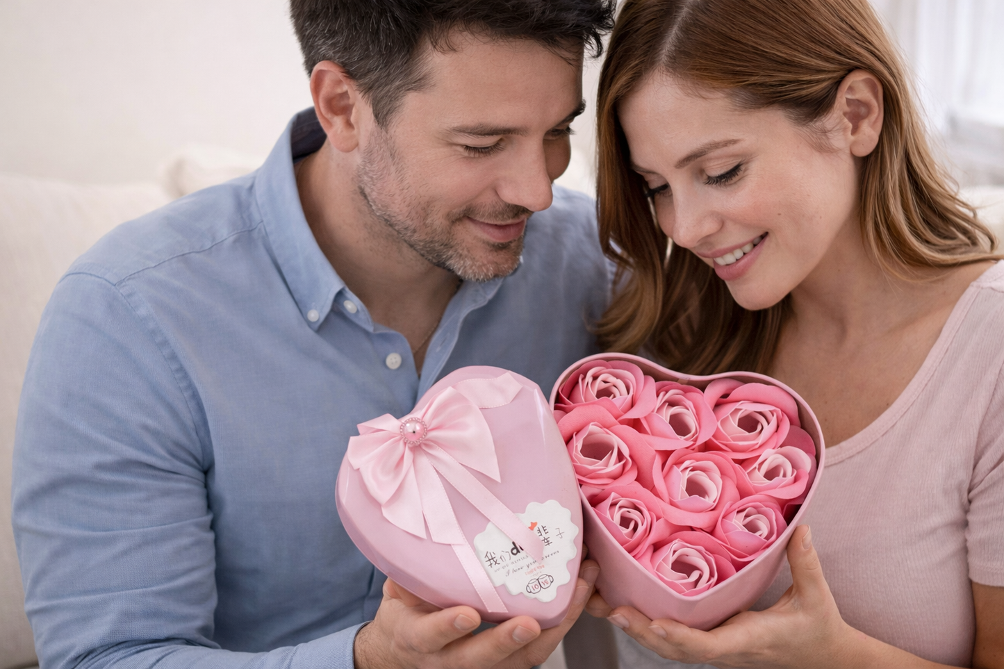 9-Piece Soap Rose Flower Heart Gift Box Set
