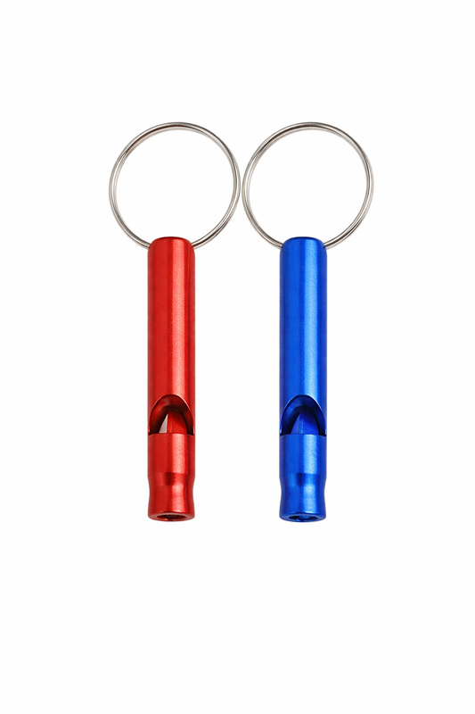 2-Pack Aluminum Dog Training & Survival Whistles with Keychain – Assorted Colors
