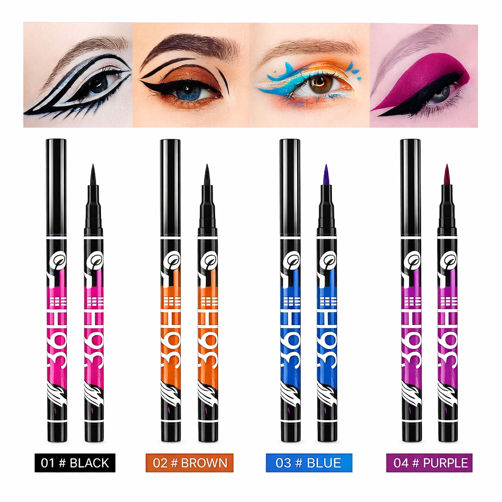 36H Waterproof Color Eyeliner Pen – Fine Tip Liquid Eyeliner