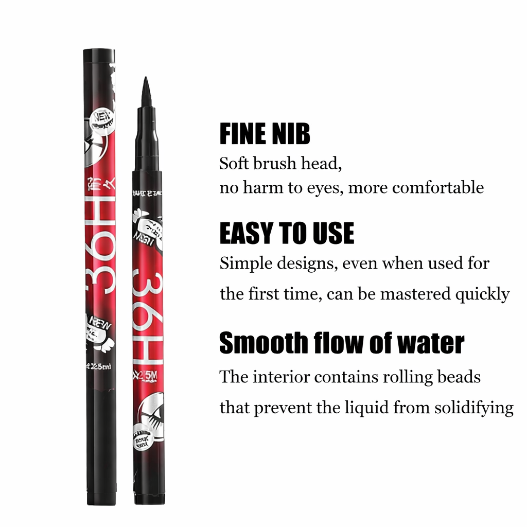36H Waterproof Color Eyeliner Pen – Fine Tip Liquid Eyeliner