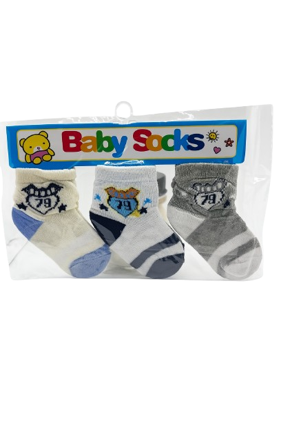Assorted 3-Pair Baby Socks – Unisex Cartoon Designs (3–9 Months)