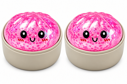 2-Pack Mini Glitter Squishy Dumpling Blind Box Stress Relief Toy – Quick-Rebound Sensory Squeeze Ball