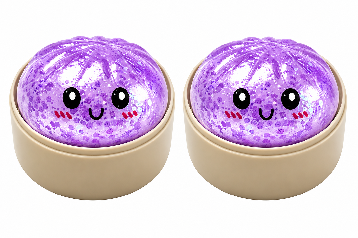 2-Pack Mini Glitter Squishy Dumpling Blind Box Stress Relief Toy – Quick-Rebound Sensory Squeeze Ball