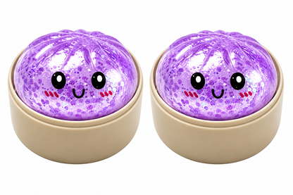 2-Pack Mini Glitter Squishy Dumpling Blind Box Stress Relief Toy – Quick-Rebound Sensory Squeeze Ball