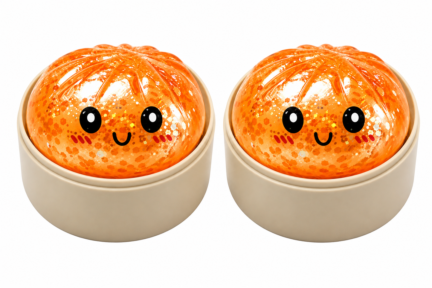 2-Pack Mini Glitter Squishy Dumpling Blind Box Stress Relief Toy – Quick-Rebound Sensory Squeeze Ball