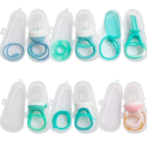 Silicone Baby Pacifier with Chain and Carrying Case