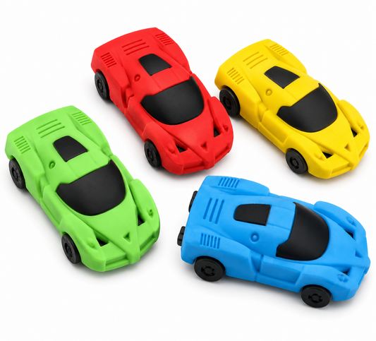 Racing Car Eraser Set – 4-Pack Fun Shaped School Erasers