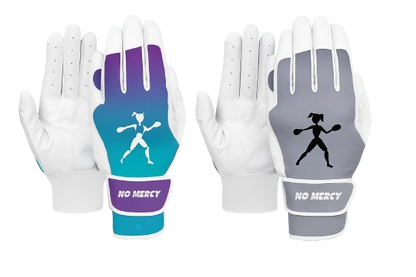 No Mercy Sports Adult Softball Batting Gloves – Teal/Purple & Gray/Black Performance Grip