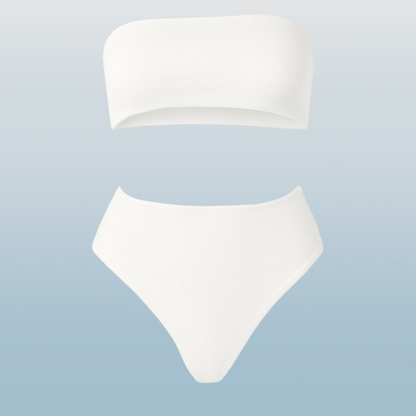 Women’s Bandeau Bra Top & High-Waist Panty Set – Soft Seamless Comfort