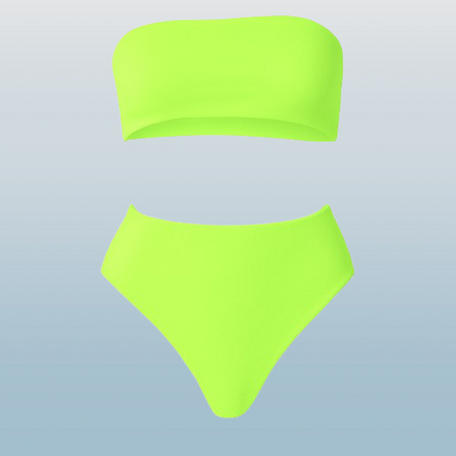 Women’s Bandeau Bra Top & High-Waist Panty Set – Soft Seamless Comfort