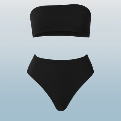 Women’s Bandeau Bra Top & High-Waist Panty Set – Soft Seamless Comfort