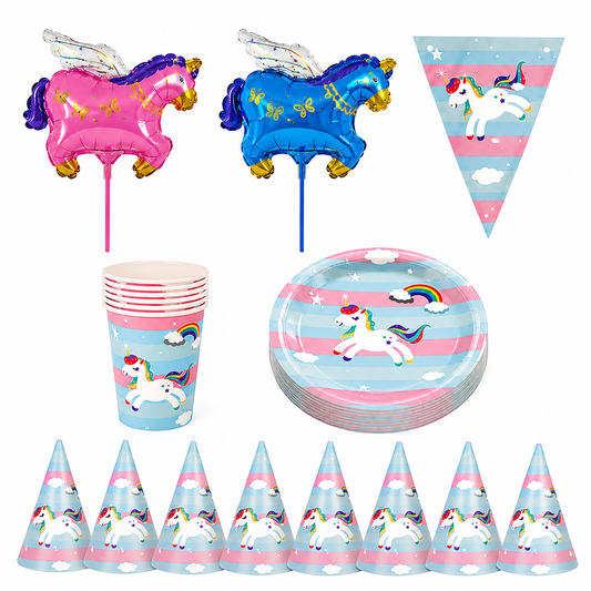 Unicorn Party Supplies Set – 31-Piece Birthday Party Pack for 8 Guests