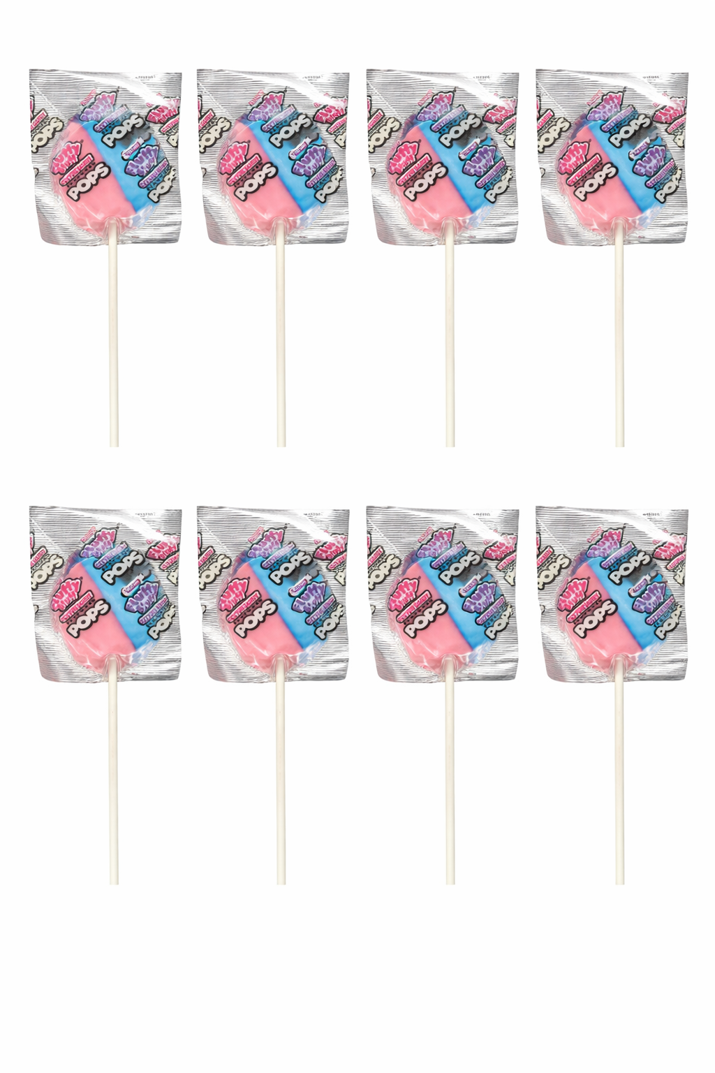 Charms Fluffy Stuff Cotton Candy Pops Lollipops 8-Pack