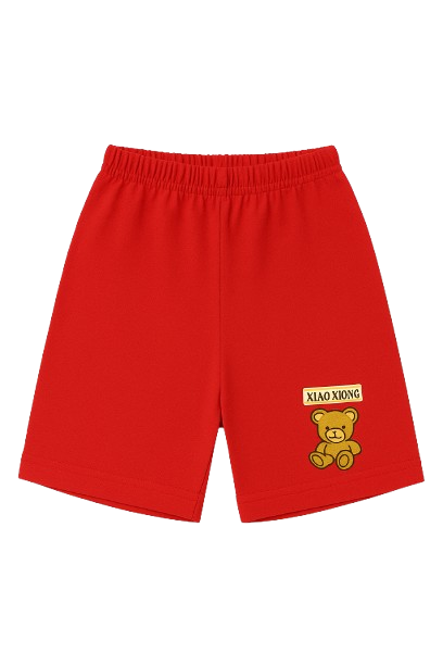 Safe Haven & CO Children’s Cotton Shorts with Teddy Bear Patch