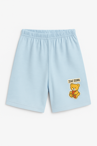 Children’s Cotton Shorts with Teddy Patch