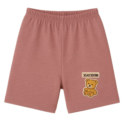 Safe Haven & CO Children’s Cotton Shorts with Teddy Bear Patch