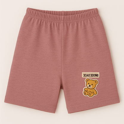 Children’s Cotton Shorts with Teddy Patch