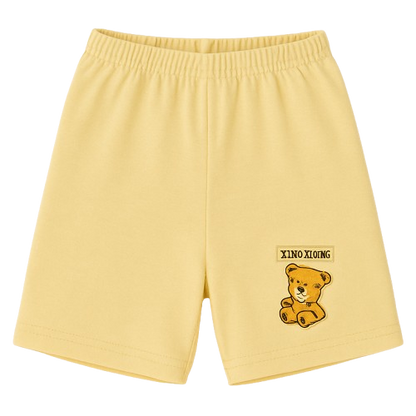 Safe Haven & CO Children’s Cotton Shorts with Teddy Bear Patch