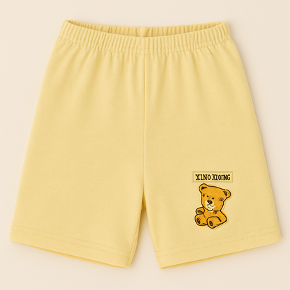 Children’s Cotton Shorts with Teddy Patch