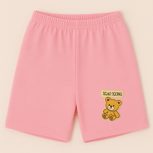 Children’s Cotton Shorts with Teddy Patch