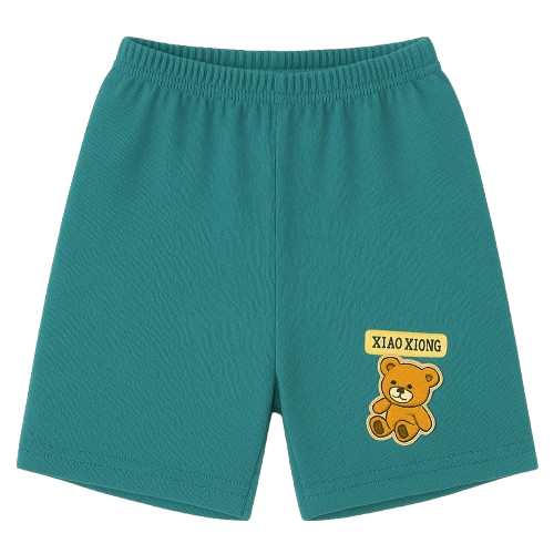 Safe Haven & CO Children’s Cotton Shorts with Teddy Bear Patch
