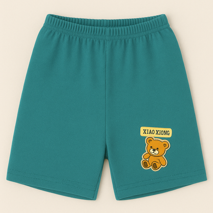 Children’s Cotton Shorts with Teddy Patch