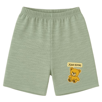 Safe Haven & CO Children’s Cotton Shorts with Teddy Bear Patch