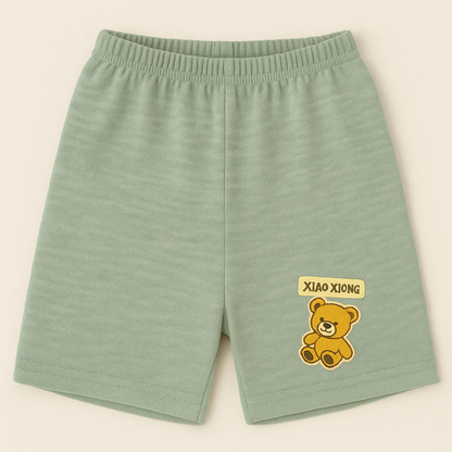 Children’s Cotton Shorts with Teddy Patch
