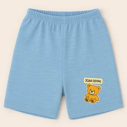 Children’s Cotton Shorts with Teddy Patch